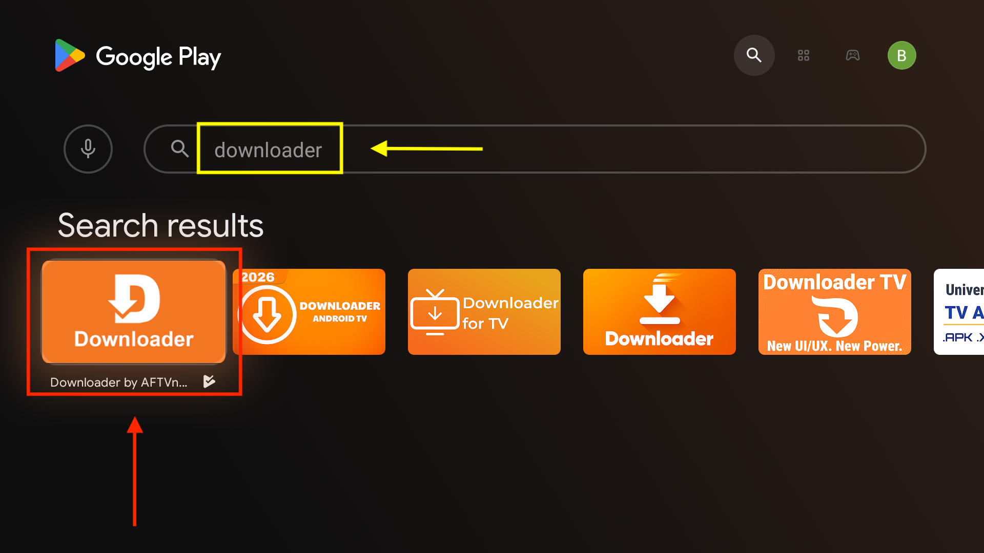 Rezultati pretrage u prodavnici za pojam downloader.