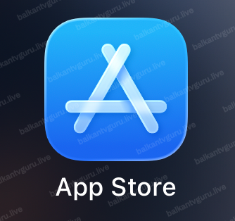 Ikonica App Storea: bijelo slovo A složeno od olovaka, na plavoj podlozi, sa natpisom App Store ispod.