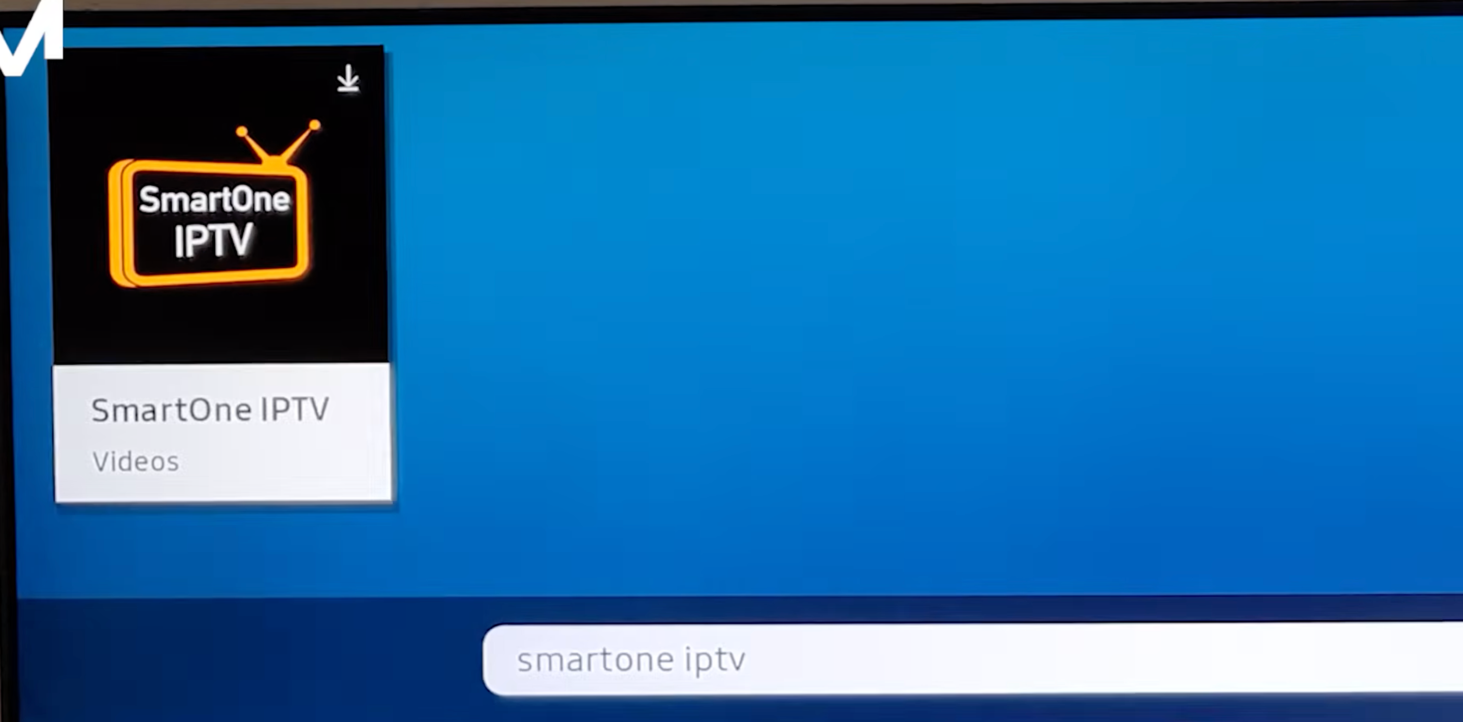 Rezultat pretrage u prodavnici: aplikacija SmartOne IPTV.